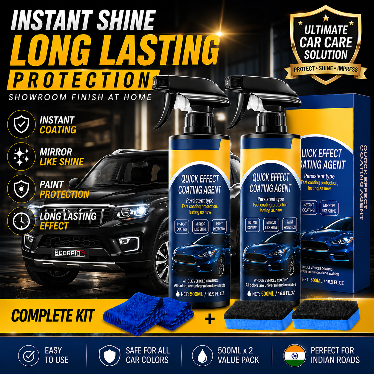 Advanced Car Quick-Acting Coating Agent Spray Kit đ⨠(Buy 1 Get 1 FREE)