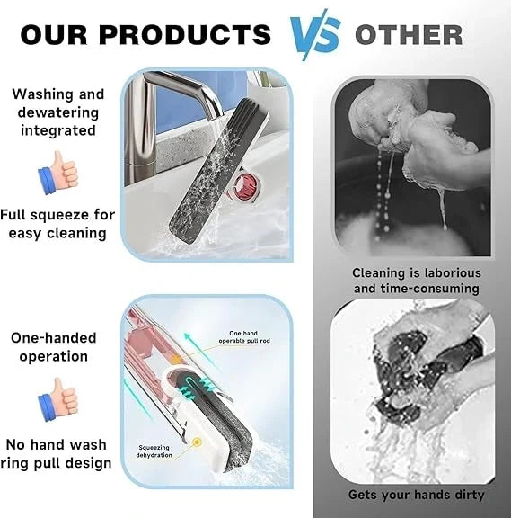QuickMop™ – 2-in-1 Mop | Self-Squeezing Roller | Lightweight & Space-Saving