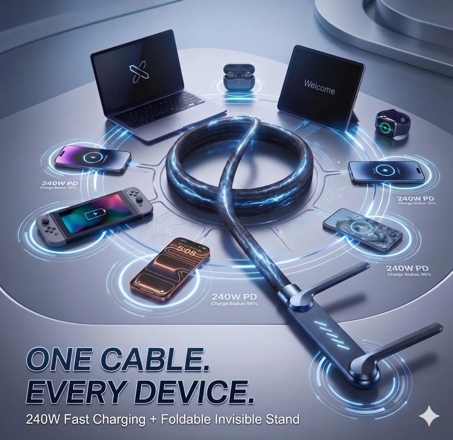 SnapVolt™ – Invisible Holder Cable | Magnetic Grip • Fast Charging | Drive & Charge Hands-Free