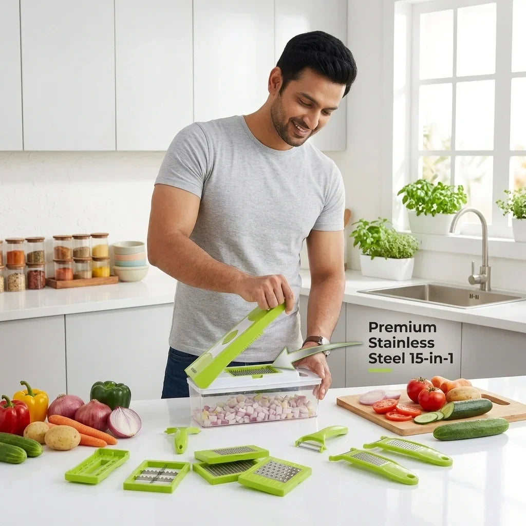 SmartChop - 15-in-1 Chopper |  Interchangeable | Multi-Blade | Mess-Free |